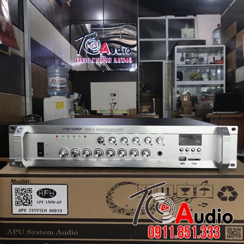 Amply APU VCM 150W6P công suất 150W 6 vùng có Bluetooth