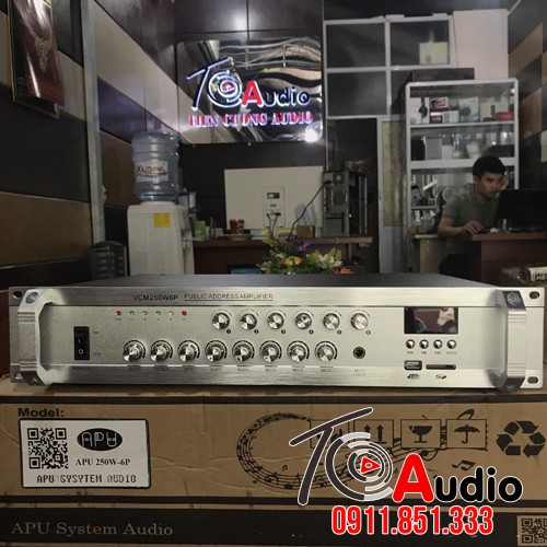 Amply APU VCM 250W6P công suất 250W 6 vùng có Bluetooth