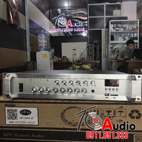 Amply APU VCM 650W6P công suất 650W 6 vùng có Bluetooth