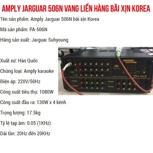 Amply jarguar 506n vang liền hàng bãi xịn korea